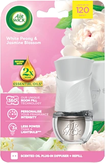 Električni osvježivač zraka komplet Essential Oils – White Peony & Jasmine Blossom, 1 kom.