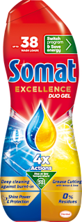 Excellence Duo Gel za strojno pranje posuđa Lemon, 684 ml