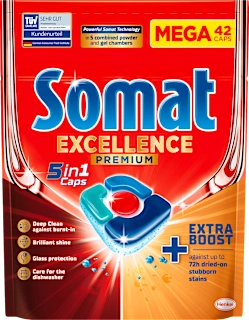 Excellence Premium 5in1 tablete za strojno pranje posuđa, 42 kom.