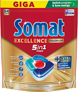Excellence Premium 5in1 tablete za strojno pranje posuđa, 54 kom.