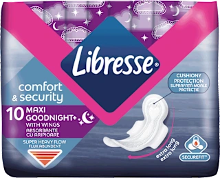 goodnight higijenski ulošci s krilcima – maxi+ goodnight, 10 kom.
