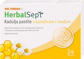 HerbalSept Kadulja pastile s kamilicom i medom, 24 kom.