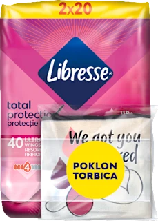 Higijenski ulošci total protection + torbica, 40 kom.