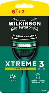 Jednokratni brijači Xtreme 3 Sensitive, 8 kom.