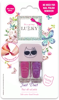Just Duet Peel-off lak za nokte – ružičasta i ljubičasta, 7 ml