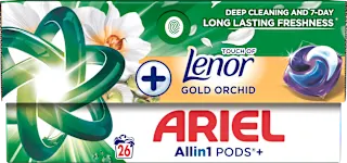 Kapsule za pranje rublja Allin1 Pods+ – Touch of Lenor Gold Orchid, 26 kom.