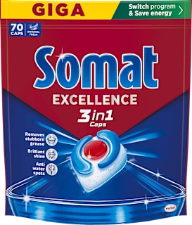 Kapsule za strojno pranje posuđa Excellence 3in1, 70 kom.