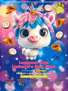 Llamacorn Face maska za lice u maramici – kokos i papaja, 1 kom.