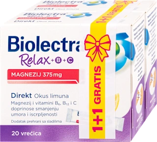 Magnezij 375 mg Relax+B+C direkt, 2 x 20 kom., 40 kom.