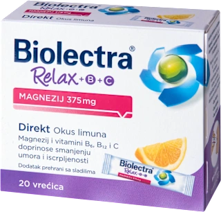 Magnezij 375 mg Relax+B+C direkt, 20 kom.
