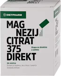 Magnezij citrat 375 Direkt, prašak sa sladilima - dodatak prehrani, 20 kom.