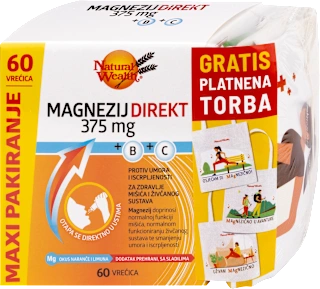 Magnezij Direkt 375 mg + B + C i platnena torba, 60 kom.