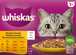 Mokra hrana za mačke –perad u želeu, 12 x 85 g, 1,02 kg