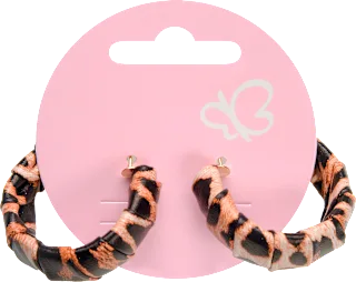 Naušnice – ring, leopard, 1 kom.