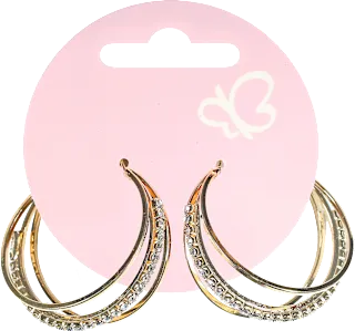 Naušnice – ring, s cirkonima, 1 kom.