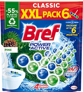 Osvježivač WC školjke Power Aktiv – Pine Forest, 6 x 50 g, 300 g