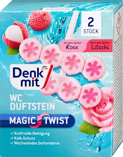 Osvježivač za WC školjku Magic Twist – ruža i liči, 2 x 48 g, 2 kom.