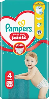 Pelene gaćice active baby, vel. 4 (9 – 15 kg), 54 kom.