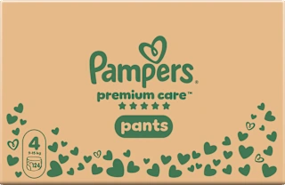 Pelene gaćice premium care, vel. 4 (9 – 15 kg), 124 kom.