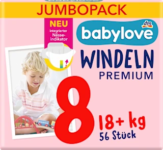 Premium pelene jumbo pack vel. 8 (18+ kg), 56 kom.