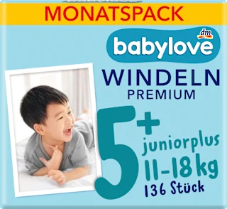 Premium pelene juniorplus 5+ (11-18 kg) – mjesečno pakiranje, 136 kom.
