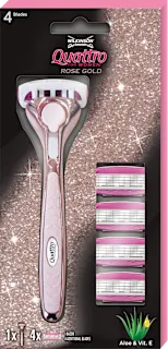 Quattro Rose Gold brijač + 5 britvica, 1 kom.