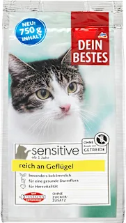 sensitive suha hrana za mačke – perad, 750 g