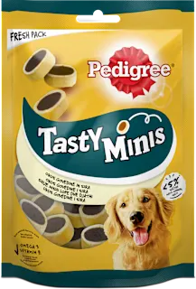 Tasty Minis dopunska hrana za odrasle pse – govedina i sir, 140 g