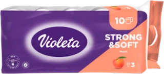 Toaletni papir strong&soft, 3-slojni, 110 listića – breskva, 10 kom.