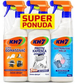 Trio pack XXL – odmašćivač, sredstvo za uklanjanje kamenca i sredstvo za uklanjanje mrlja na odjeći, 2,25 l