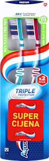 Triple Protection medium četkice za zube, 2 kom.