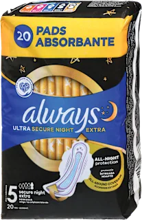 ultra secure night higijenski ulošci, 20 kom.