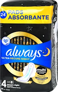ultra secure night higijenski ulošci, 24 kom.