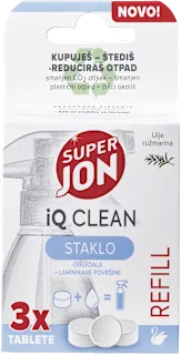 Vodotopive tablete za čišćenje stakla iQ Clean – ulje ružmarina, refill, 3 x 2 g, 6 g