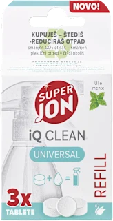 Vodotopive tablete za univerzalno čišćenje iQ Clean – ulje mente, refill, 3 x 2 g, 6 g
