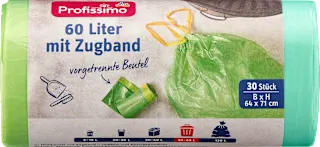 Vreće za smeće s trakicama za zatvaranje – 60 l, 30 kom.
