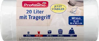 Vrećice za smeće s ručkom, 20 l, 40 kom.