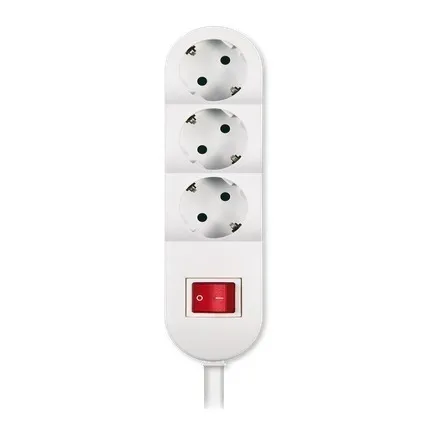 ALING CONEL šuko priključnica nerastavna trostruka max 3600W 3x16A 250V~ sa dvopolnim indikatorskim prekidačem 16A 250V~ , 1.5m, bijela