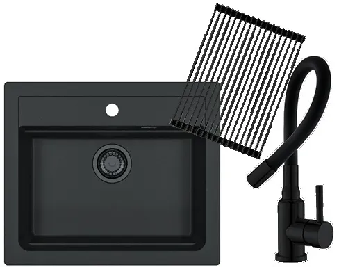 Alveus set ATROX 30 i slavina FLEXA Black Edition