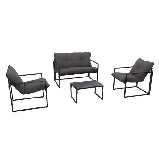 ARANEA vrtna sofa garnitura, 4 dijela, crna