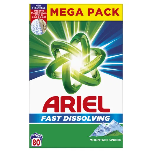 Ariel Mountain Spring prašak Regular, 80 pranja, 4.4 kg
