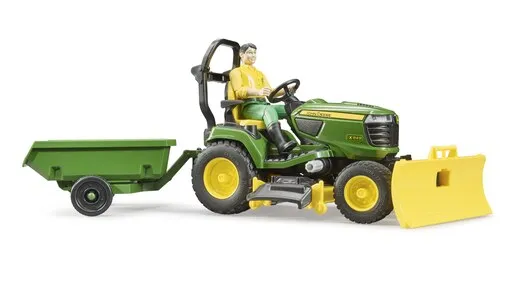 Bruder traktor kosilica John Deere s prikolicom i figurom