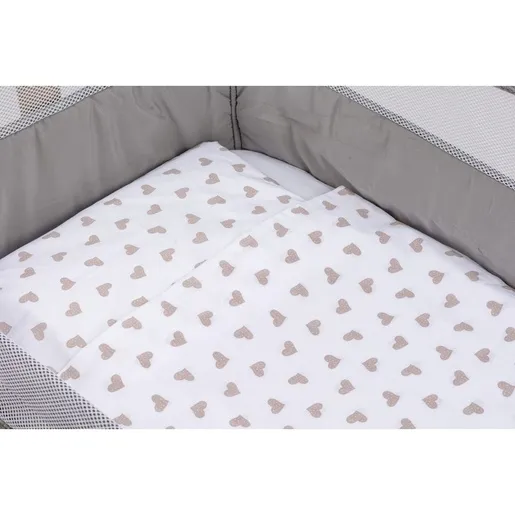 Bubaba BY FreeON posteljina za kolijevku/košaru srca beige