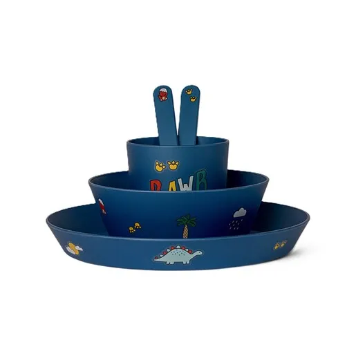 Citron set posuđa od bio materijala, Blue Dino