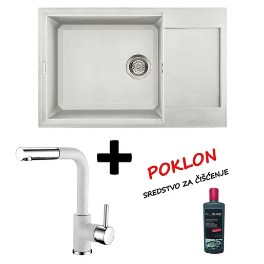 Elleci Easy 310 sudoper + Helika Modus bijela slavina