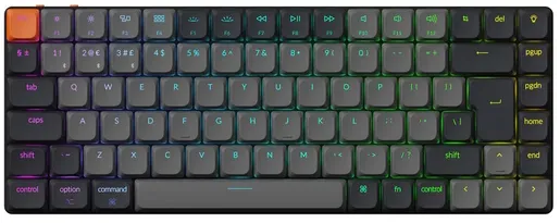 Keychron K3, Keychron low-profile mechanical switch, UK ISO, HR znakovi, 75% veličina, bežična mehanička tipkovnica, crna, K3X-H1-UK