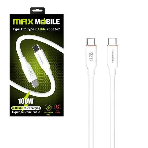 MaxMobile data kabel Type C, QC 100W, 5A, 0.60 m, bijeli