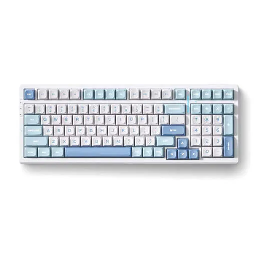MCHOSE G98 Pro, Flame Orange switch, US ANSI, HR znakovi, bežična mehanička tipkovnica, veličina 98%, bijelo-plava, HW-G98S-2