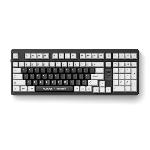 MCHOSE UT98 Classic Therapy, Silent Peach V3 switch, US ANSI, HR znakovi, bežična mehanička tipkovnica, veličina 98%, crna, HW-UT98-2