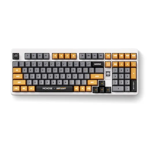 MCHOSE UT98 Retro Therapy, Silent Peach V3 switch, US ANSI, HR znakovi, bežična mehanička tipkovnica, veličina 98%, retro bež, HW-UT98-4